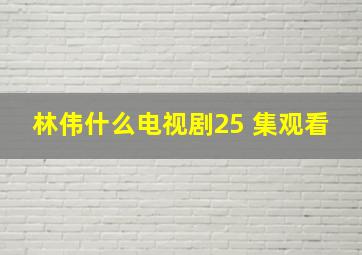 林伟什么电视剧25 集观看